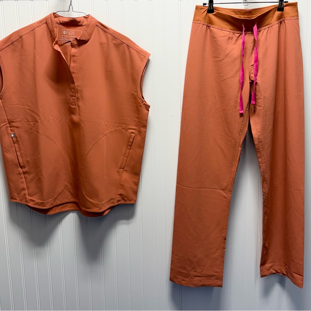 Figs Scrubs Set Terracotta Small- Small
